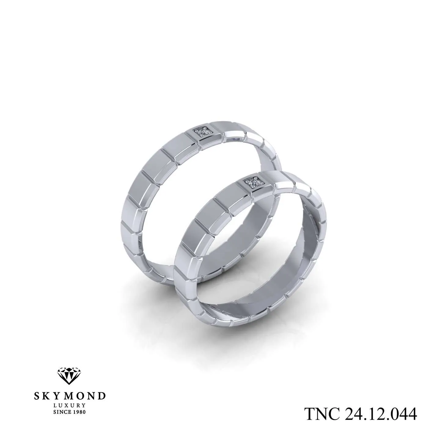 Nhẫn Cưới Vàng Trắng (14k - 18k) Thiết Kế TNC 24.12.044
