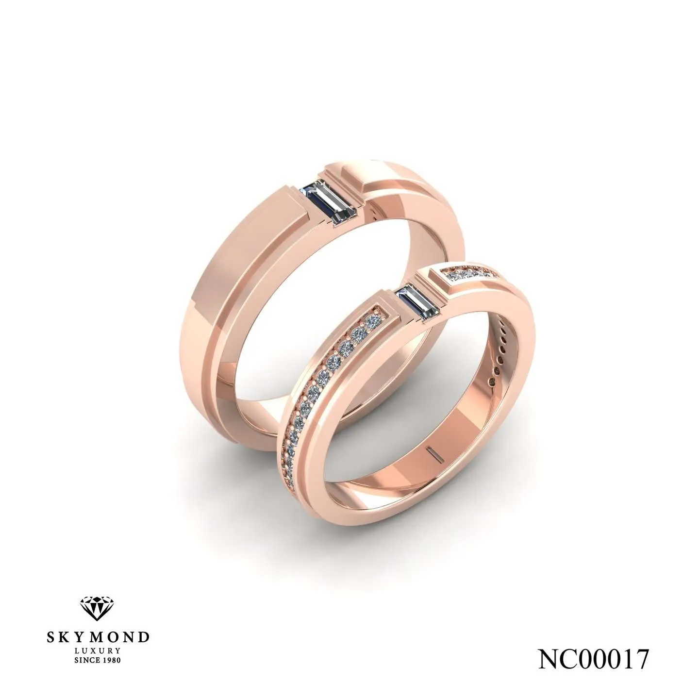 Nhẫn Cưới Vàng Hồng (14k - 18k) Thiết Kế NC00017