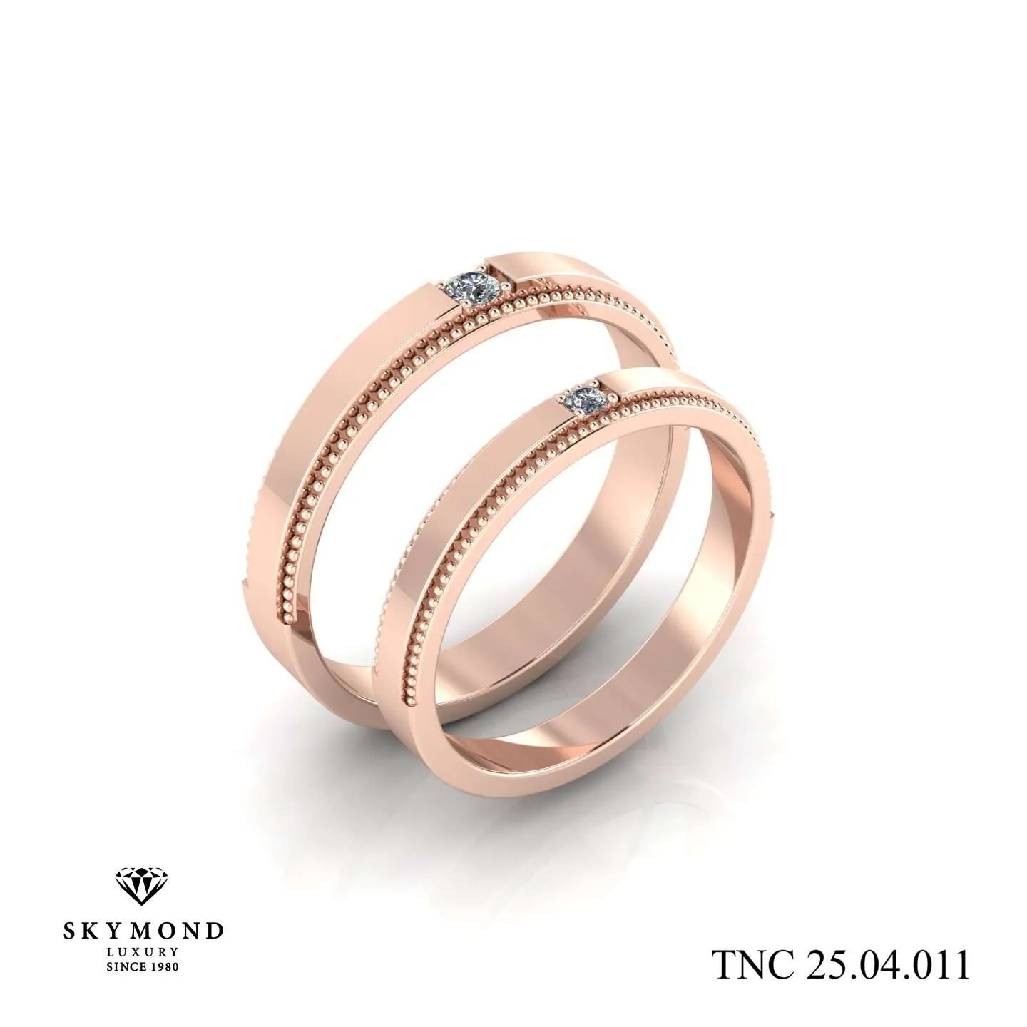 Nhẫn Cưới Vàng Hồng (14k - 18k) Thiết Kế TNC 25.04.011