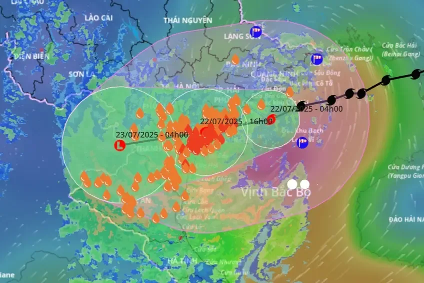 Bão Wipha tiến sát bờ biển Hưng Yên - Ninh Bình