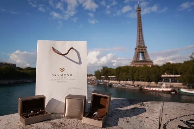 nhẫn cưới vàng vàng skymond