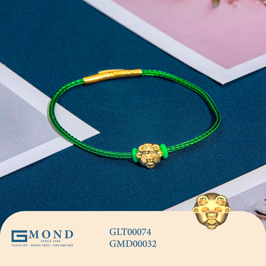 Vòng tay chỉ đỏ charm dê vàng (Kim Mùi)