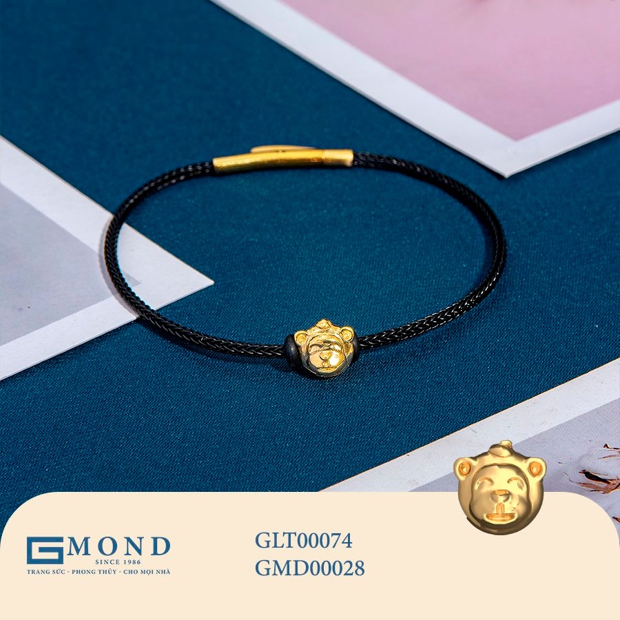 Vòng tay chỉ đỏ charm khỉ vàng (Kim Thân)