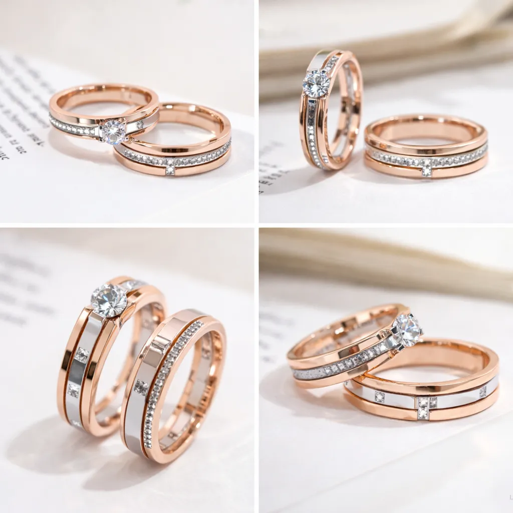 nhẫn cưới vàng ghép